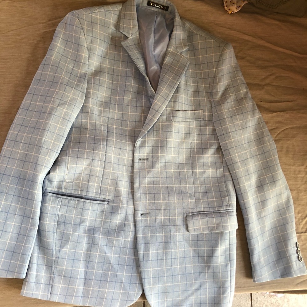 Blue suit. Jacket and pants set